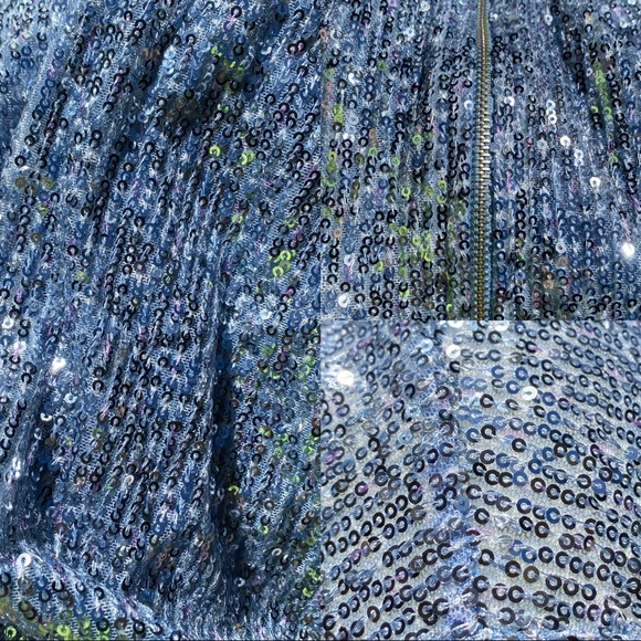 . Icy Hot Sexy Sequin Long Sleeve Crop Top & Mini Skirt 2 Piece Set - Picture 3 of 6